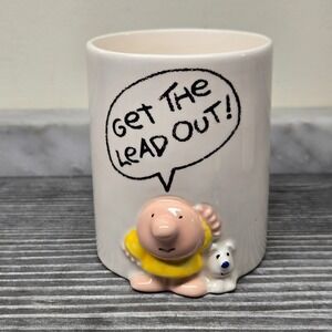 RARE Vintage 1980s Ziggy & Dog Fuzz Ceramic Mug or Pencil Cup Get the Lead Out